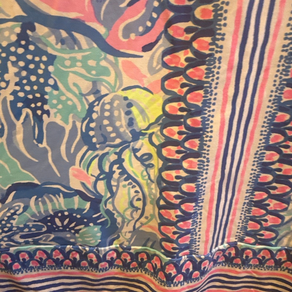Lilly Pulitzer Nadine ChillyLilly Dress Zanzibar Blue Fish Kiss M UPF 50+ Beachy - Picture 5 of 9